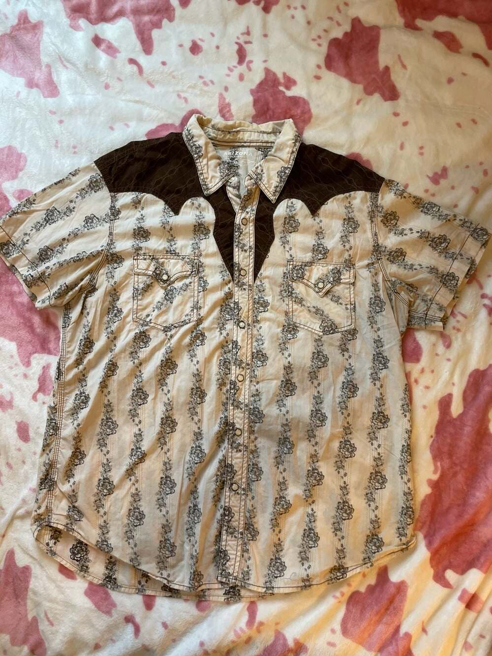 Arizona Jean Co. Floral Western Pearl Snap Shirt XXL